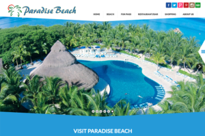 visit paradise beach pool palm trees