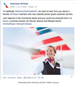 american airlines social media post